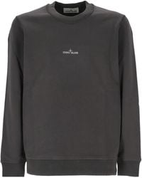 Stone Island - Logo Printed Crewneck Sweatshirt - Lyst