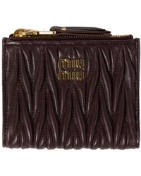 Miu Miu - Matelassé Nappa Leather Small Wallet - Lyst