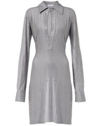 The Attico - Crystal-Embellished Jersey Shirt Dress - Lyst