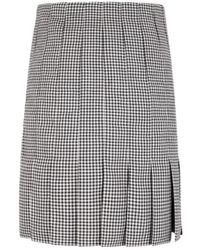 Ferragamo - Ferragamo Pleated Checked Skirt - Lyst