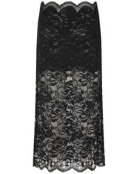 Rabanne - Rabanne Layered Lace Midi Skirt - Lyst