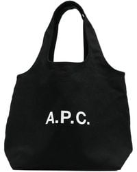 A.P.C. - Ninon Logo Printed Shopper Bag - Lyst