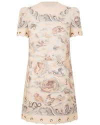 Zimmermann - Graphic-Print Short-Sleeve Dress - Lyst