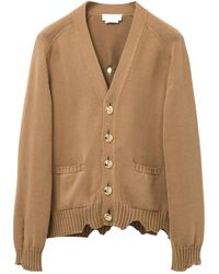 McQueen - Distressed Skull V-Neck Cardigan - Lyst
