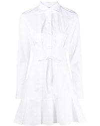 Patou - Cut Out Detailed Pleated Mini Shirt Dress - Lyst