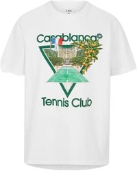 CASABLANCA - Logo Crew Neck T-Shirt - Lyst
