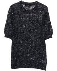 Fabiana Filippi - Open-Knit Sparkle T-Shirt - Lyst