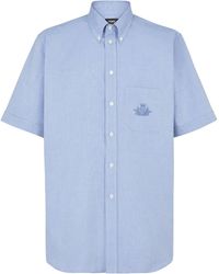 Fendi - Logo Embroidered Short Sleeved Shirt - Lyst