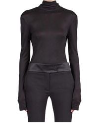 Ferragamo - High-Neck Blouse - Lyst
