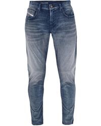 DIESEL - Solid Color Tapered Jeans - Lyst