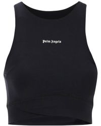 Palm Angels - Logo Printed Sleeveless Crop Top - Lyst