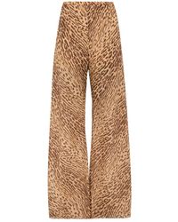 Zimmermann - Wide Leg Pants With Animal Print - Lyst