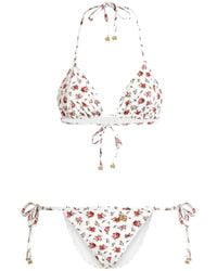 Dolce & Gabbana - Small Rose-Printed Triangle Bikini Set - Lyst