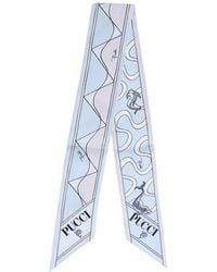 PUCCI - Pucci Logo Printed Skinny Scarf - Lyst