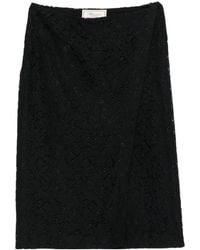 Blumarine - Lace-Floral Midi Skirt - Lyst