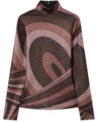 PUCCI - Iride Print High-Neck Lurex Top - Lyst