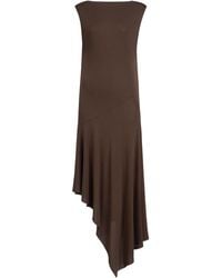 Alaïa - Jersey Asymmetric Midi Dress - Lyst