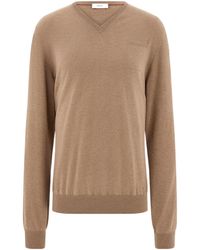 Ferragamo - V-Neck Sweater With Pocket Detail - Lyst