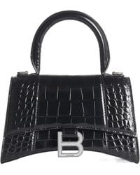 Balenciaga - Hourglass Xs Logo Plaque Tote Bag - Lyst
