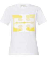 Tory Burch - Logo-Patch Cotton T-Shirt - Lyst