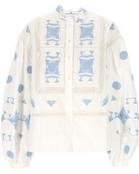 Ermanno Scervino - Embroidered Lace-Trim Blouse - Lyst