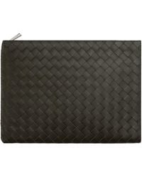 Bottega Veneta - Intrecciato Half Zipped Pouch - Lyst