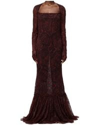 Etro - Long Sleeve Lace Maxi Dress - Lyst