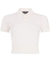 DSquared² - Cropped Knit Polo Shirt - Lyst