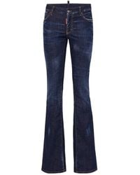 DSquared² - Dark Clean Washed Medium-Waist Flare Jeans - Lyst