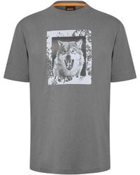 BOSS - Printed Crew-Neck T-Shirt - Lyst