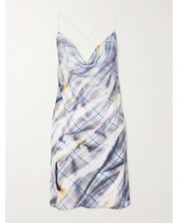 Y. Project - Open-Back Draped Checked Satin Mini Dress - Lyst