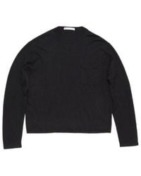 Acne Studios - Logo Patch Crewneck Knitted Jumper - Lyst