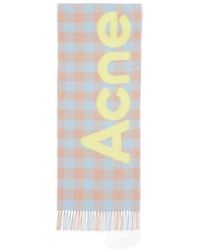 Acne Studios - Checkered Logo Detailed Scarf - Lyst