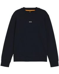 BOSS - Rubberised-Logo Cotton Sweatshirt - Lyst