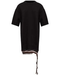 MM6 by Maison Margiela - Distressed Knitted Mini Dress - Lyst