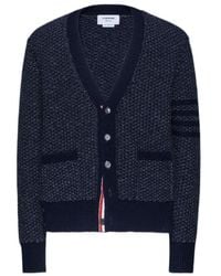 Thom Browne - Bar Textured-Knit Cardigan - Lyst