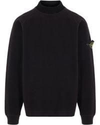 Stone Island - Compass-Motif Mock Neck Layered Sweatshirt - Lyst