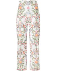 Borgo De Nor - Broderie Anglaise Cropped Cotton Straight-Leg Pants - Lyst