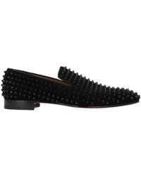 Christian Louboutin - Dandelion Spikes Flat Veau Velour Loafers - Lyst
