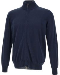 Kangra Cashmere - Kangra High Collar Zip Knitwear - Lyst