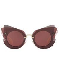 Miu Miu - Logo Sunglasses - Lyst