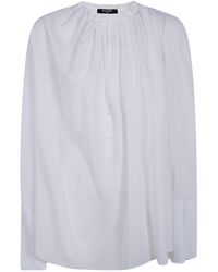 Balmain - Ruched Detail Crepe Blouse - Lyst