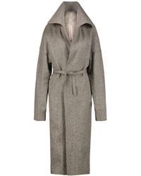 Rick Owens - Dracucollar Belted Dropped Shoulder Coat - Lyst