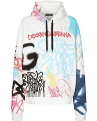Dolce & Gabbana - Graffiti-Print Cotton-Blend Hoodie - Lyst