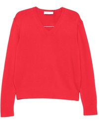 DUNST - Ribbed V-Neck Knitted Sweater - Lyst