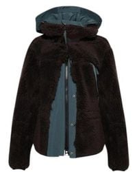 Sacai - Long Sleeved Hooded Shearling Jacket - Lyst