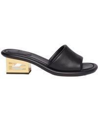 Fendi - Ff Baguette Motif Wide-Band Slides - Lyst