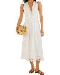 FARM Rio - Richelieu V Neck Sleeveless Midi Dress - Lyst