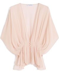 Max Mara - Buttoned Pleated Blouse - Lyst