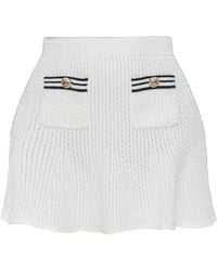 Self-Portrait - Textured Knit Mini Skirt - Lyst